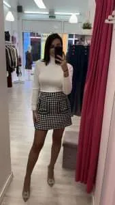 Gonna Cock piedi dettagli Strass