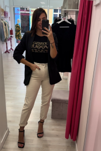 Jeans Beige mamma Fit