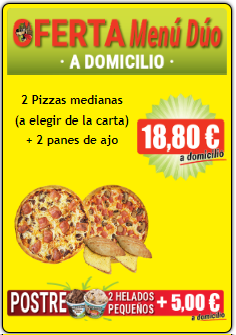 ANGEBOTE VON MENU DUO AN DOMICILIO