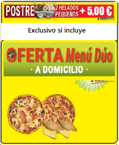 Oferta Postre 2 sorvetes a incluir na Oferta MENÚ DÚO