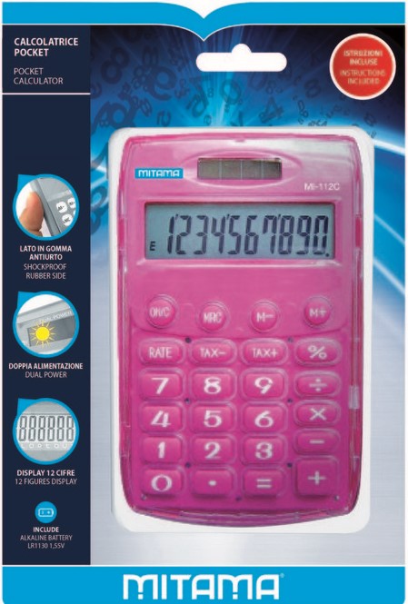 Calculadora mitama pocket 10 digitos colores surtidos