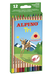 Lapiz alpino triangular 12 colores surtidos al000128