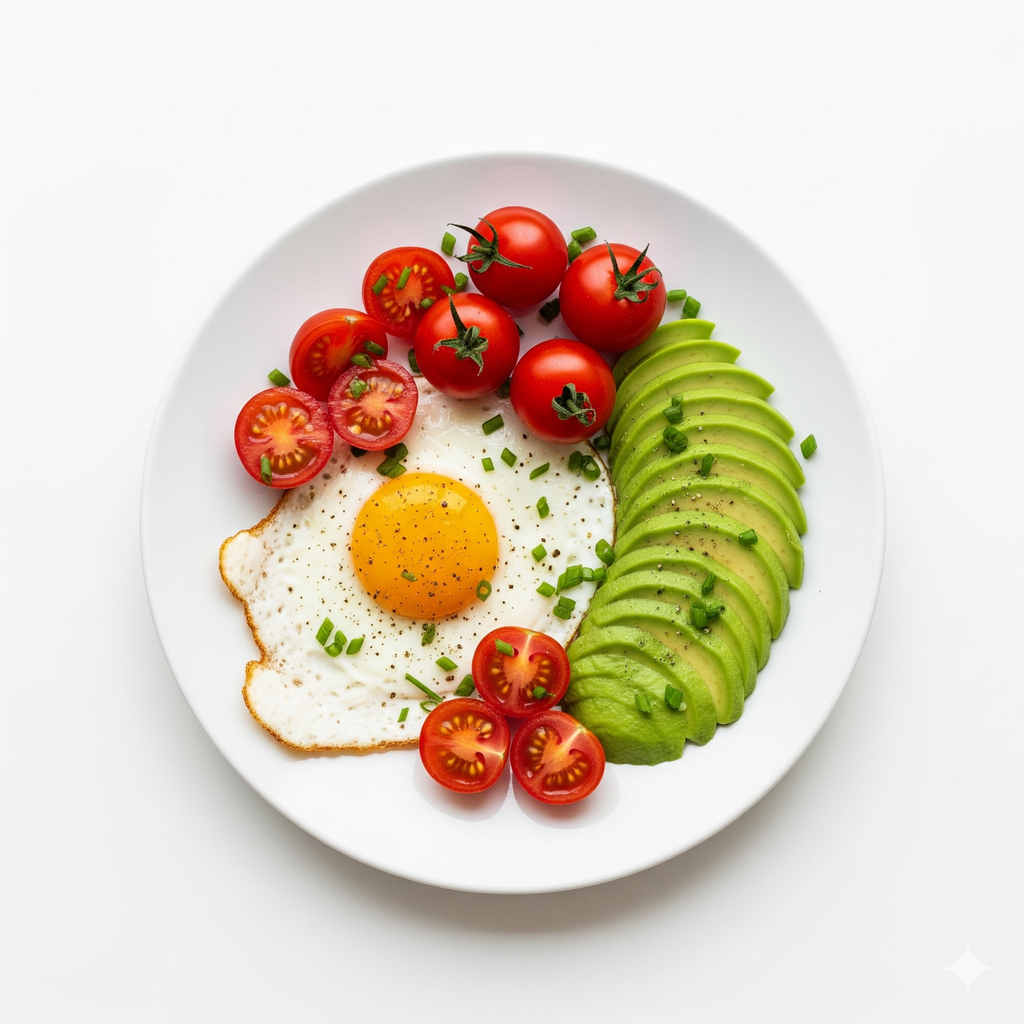 Oeufs + avocats + tomates